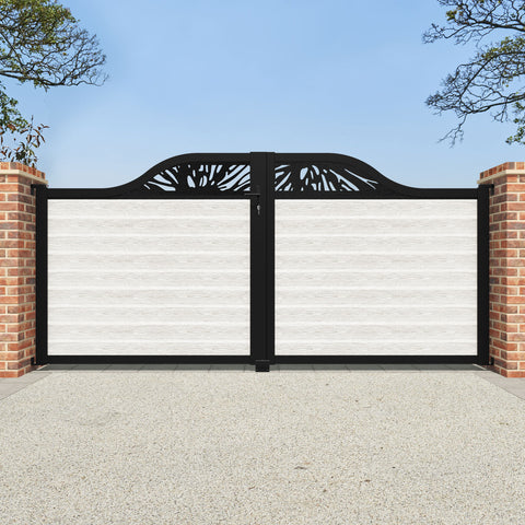 Classic Poppy Curved Top Driveway Gate - Light Stone - Top Screen