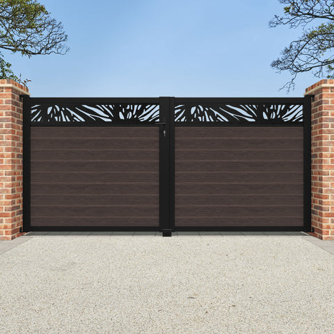 Classic Poppy Straight Top Driveway Gate - Mid Brown - Top Screen