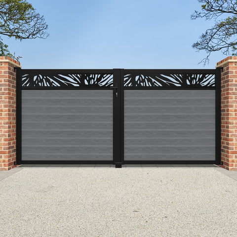 Classic Poppy Straight Top Driveway Gate - Mid Grey - Top Screen