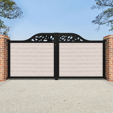 Classic Prism Curved Top Driveway Gate - Mid Stone - Top Screen
