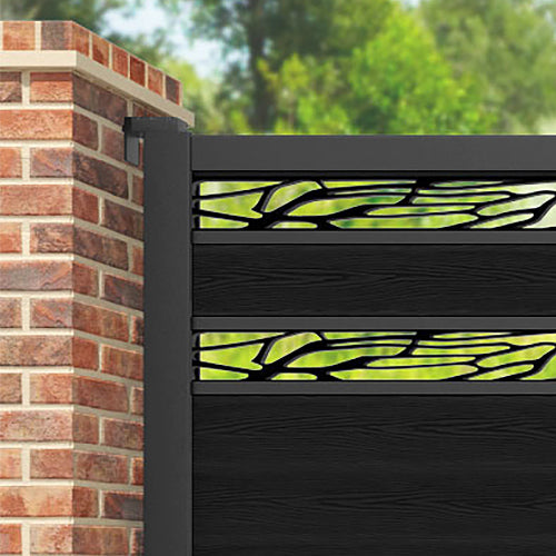 Classic Shatter Split Screen Straight Top Driveway Gate - Black - Top Screen