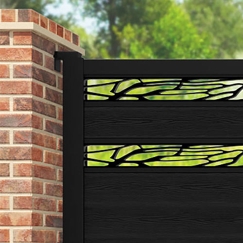 Classic Shatter Split Screen Straight Top Driveway Gate - Black - Top Screen