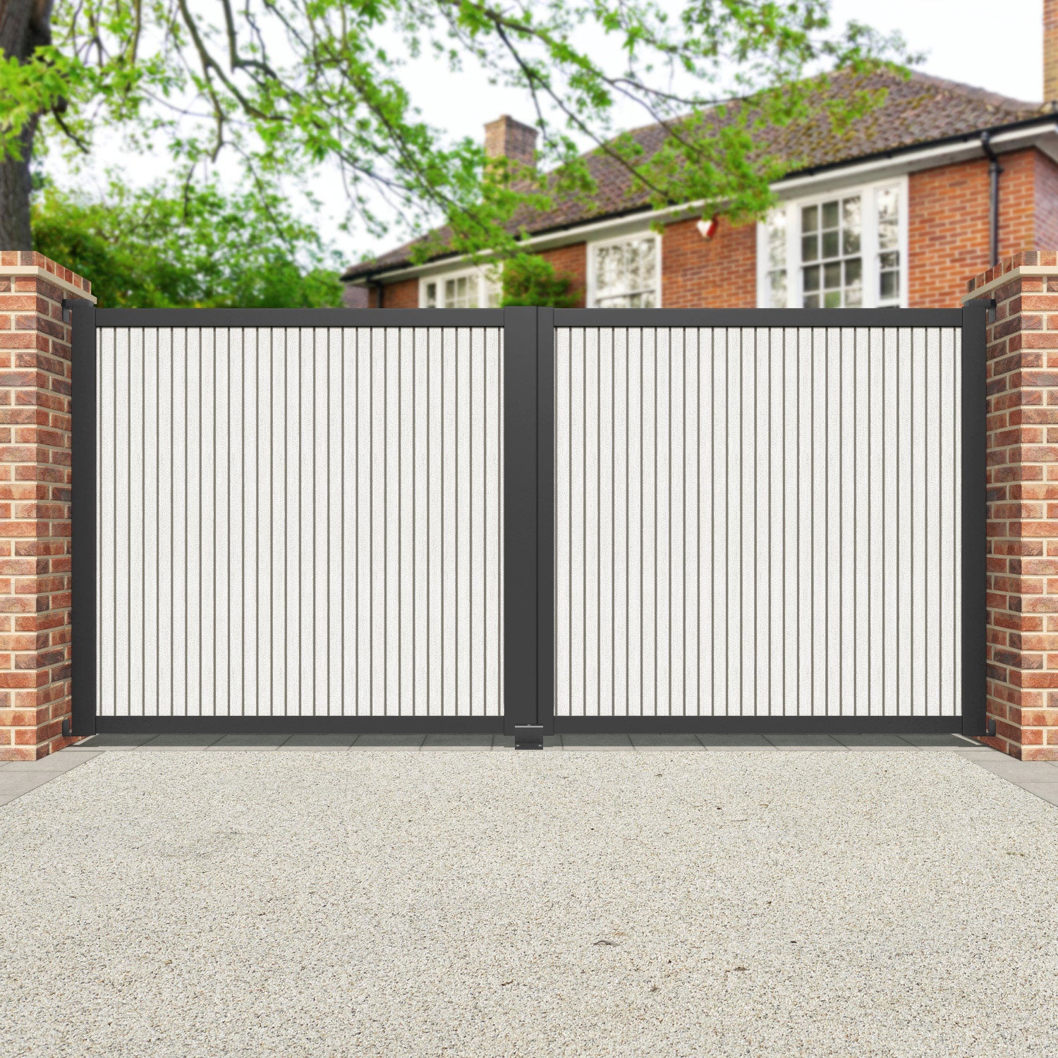 Virtis Light Stone Straight Top Driveway Gate