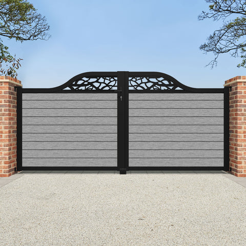 Fusion Twilight Curved Top Driveway Gate - Light Grey - Top Screen