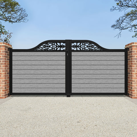 Fusion Windsor Curved Top Driveway Gate - Light Grey - Top Screen