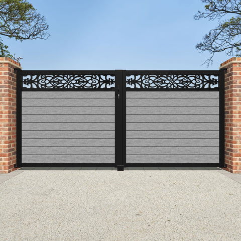 Fusion Windsor Straight Top Driveway Gate - Light Grey - Top Screen