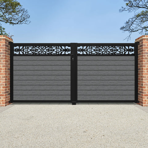 Fusion Windsor Straight Top Driveway Gate - Mid Grey - Top Screen