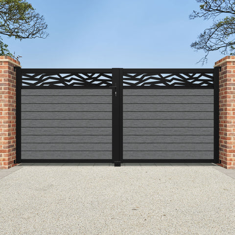 Fusion Zenith Straight Top Driveway Gate - Mid Grey - Top Screen