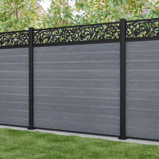 Classic Eden Fence Panel - Anthracite - with our aluminium posts