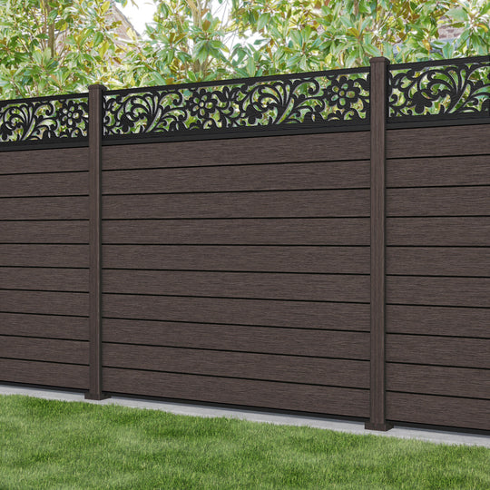 Fusion Eden Fence Panel - Mid Brown - with our composite posts