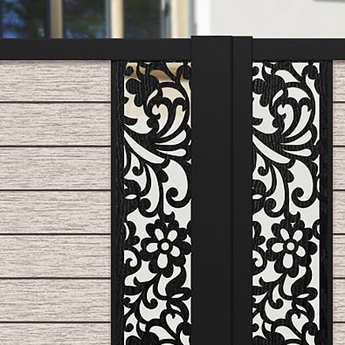 Fusion Eden Straight Top Driveway Gate - Mid Stone - Middle & End Screen