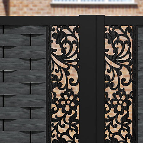 Ripple Eden Straight Top Driveway Gate - Dark Grey - Middle & End Screen