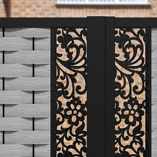 Ripple Eden Straight Top Driveway Gate - Light Grey - Middle Screen