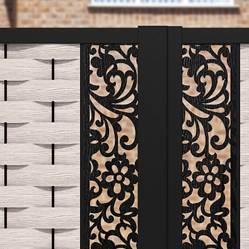 Ripple Eden Straight Top Driveway Gate - Mid Stone - Middle & End Screen