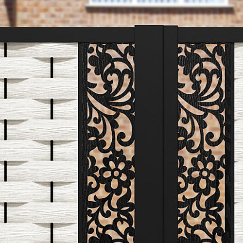 Ripple Eden Straight Top Driveway Gate - Light Stone - Middle & End Screen