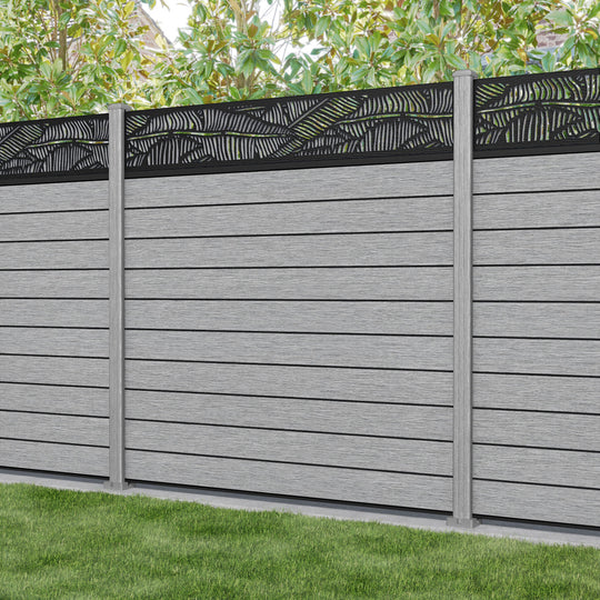 Fusion Feather Fence Panel - Light Grey - with our composite posts