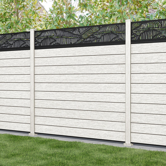 Fusion Feather Fence Panel - Light Stone - with our composite posts