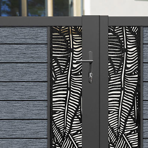 Fusion Feather Straight Top Driveway Gate - Anthracite - Middle & End Screen