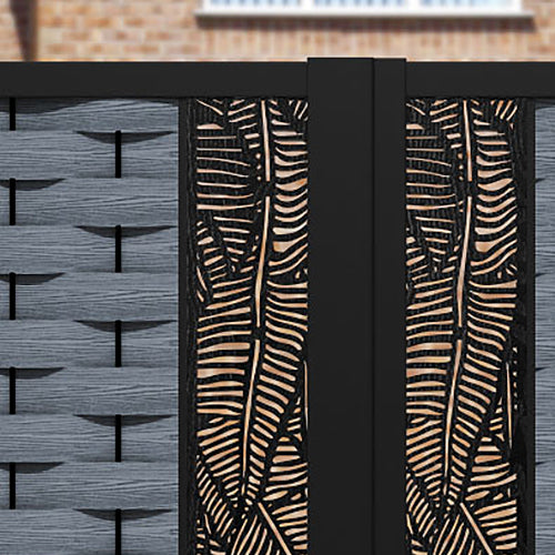 Ripple Feather Straight Top Driveway Gate - Anthracite - Middle Screen