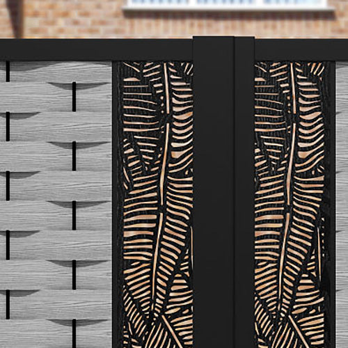 Ripple Feather Straight Top Driveway Gate - Light Grey - Middle Screen