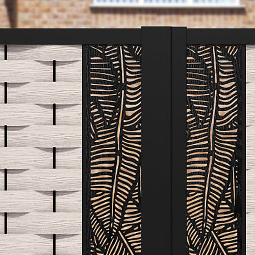 Ripple Feather Straight Top Driveway Gate - Mid Stone - Middle Screen