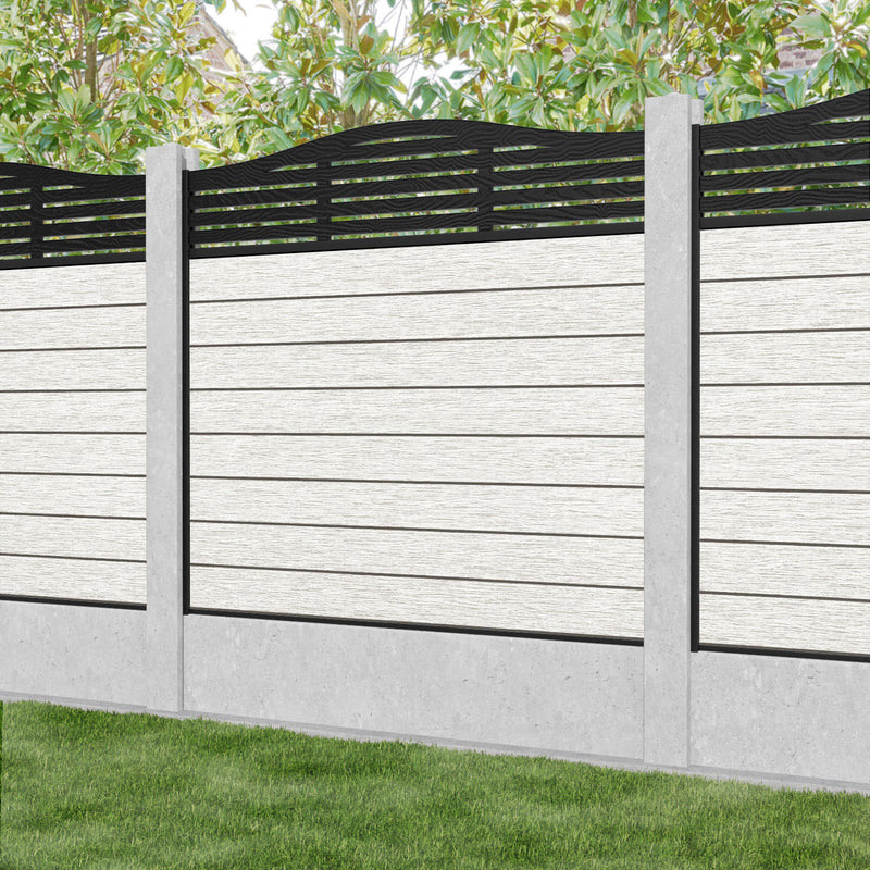 Fusion Aspen Curved Top Fence Panel - Light Stone - for existing concrete posts