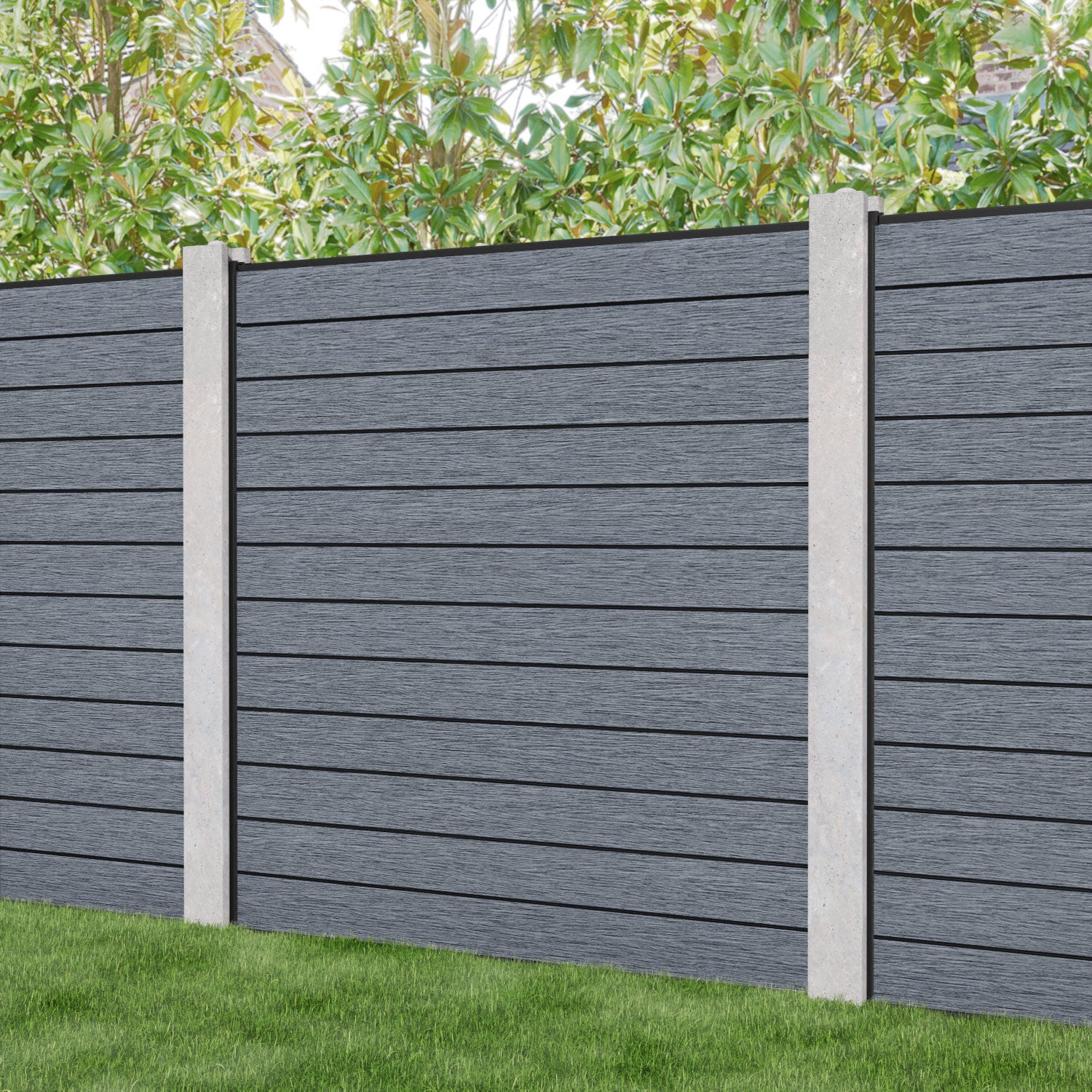 Fusion Fence Panel - Anthracite - for existing concrete posts