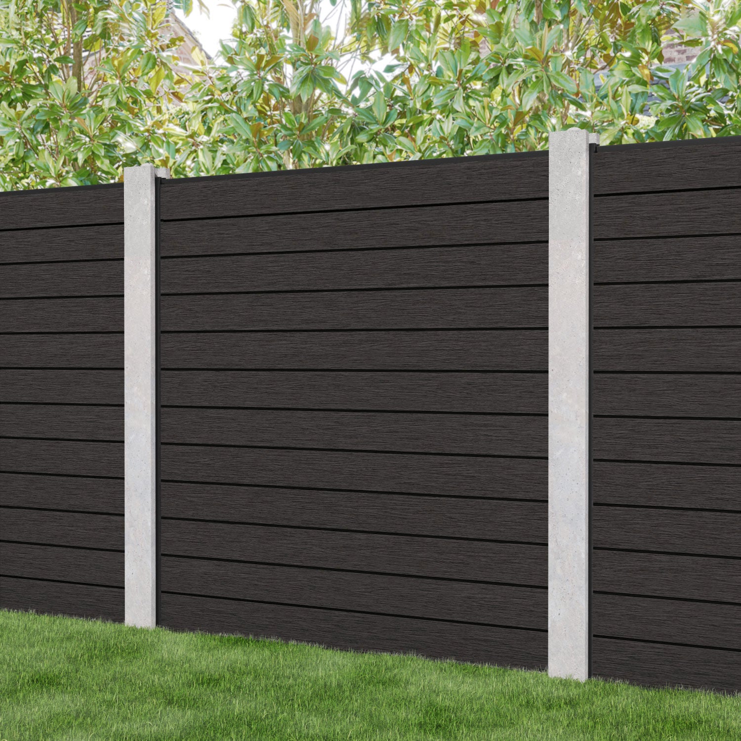 Fusion Fence Panel - Dark Oak - for existing concrete posts