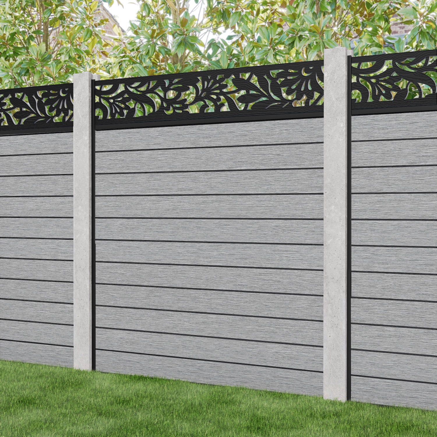 Fusion Heritage Fence Panel - Light Grey - for existing concrete posts