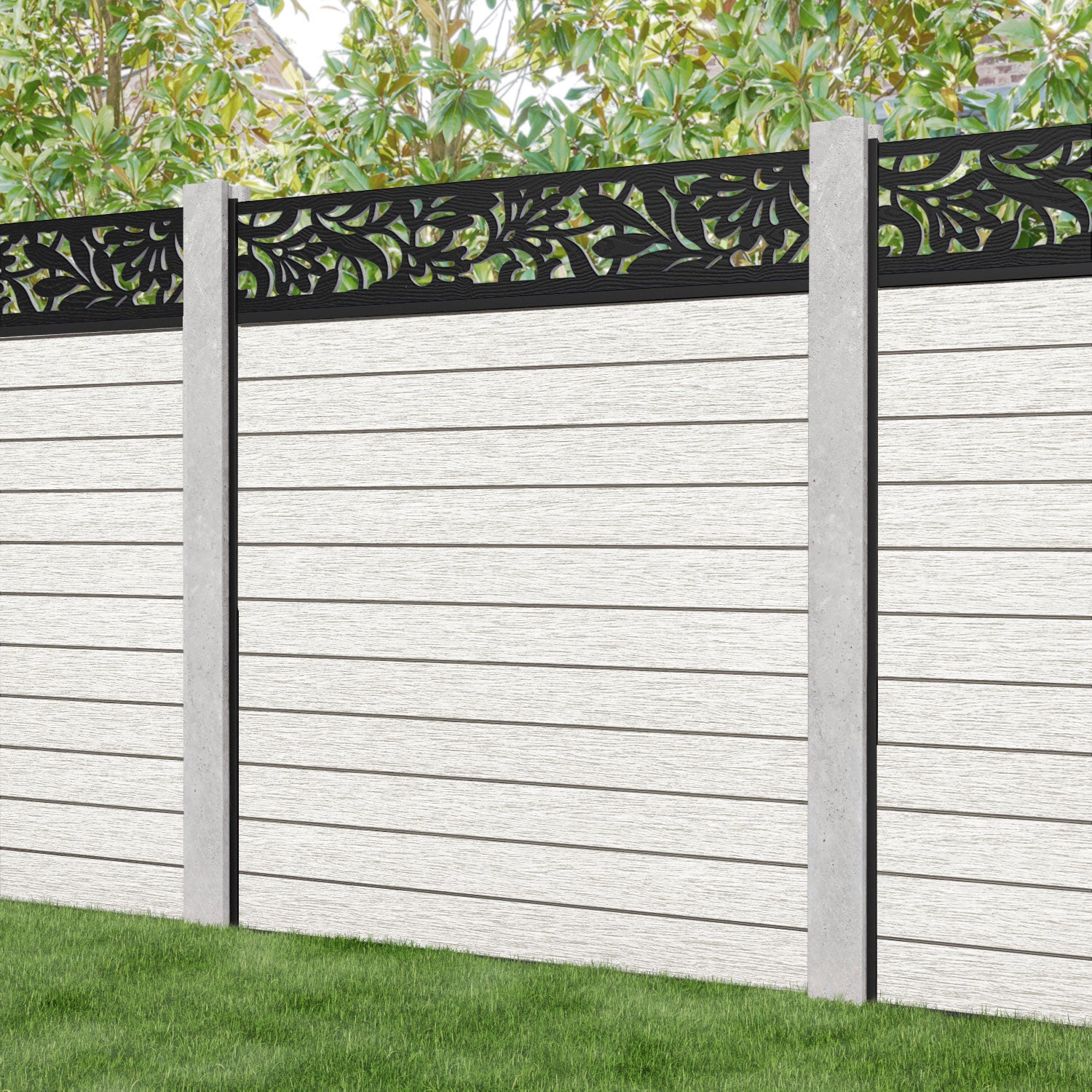 Fusion Heritage Fence Panel - Light Stone - for existing concrete posts