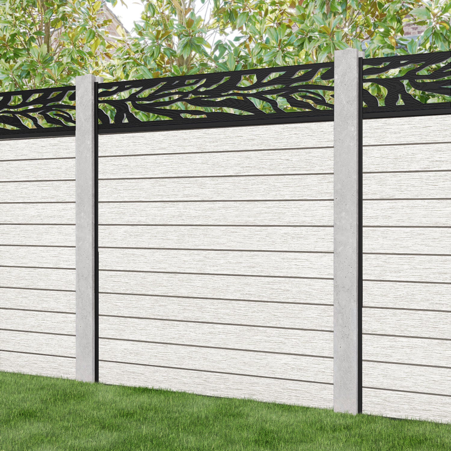 Fusion Malawi Fence Panel - Light Stone - for existing concrete posts