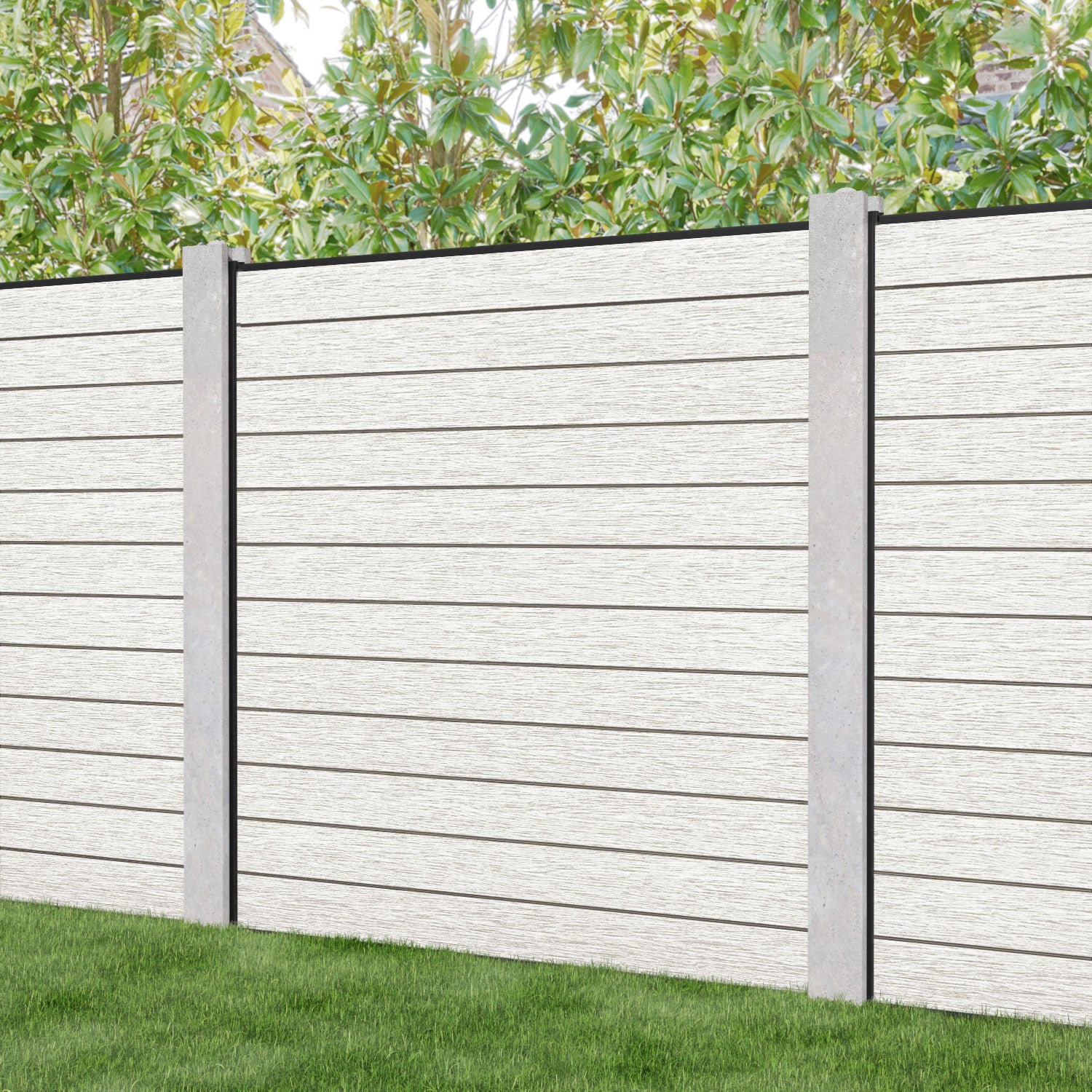 Fusion Fence Panel - Light Stone - for existing concrete posts