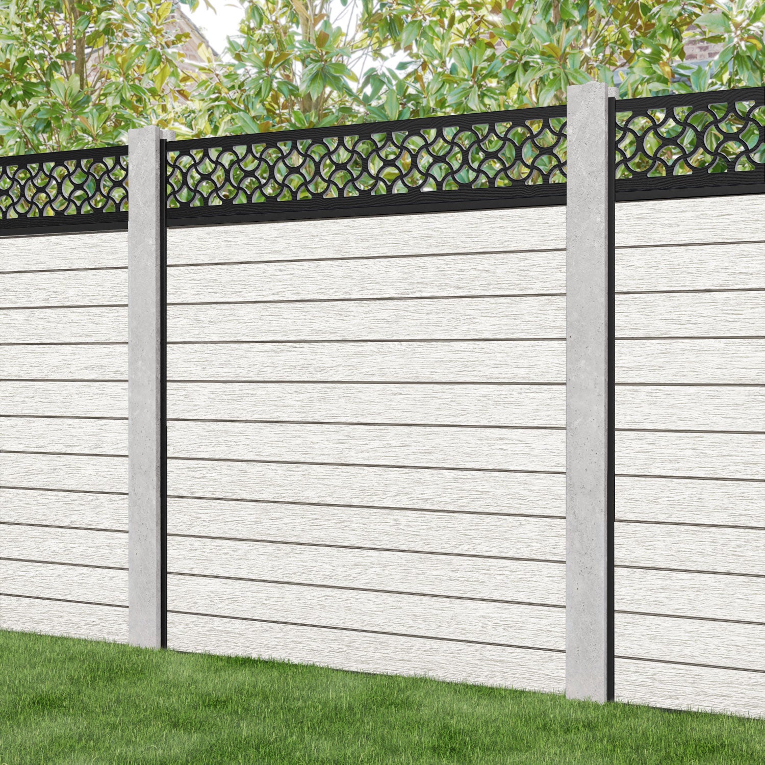 Fusion Vida Fence Panel - Light Stone - for existing concrete posts