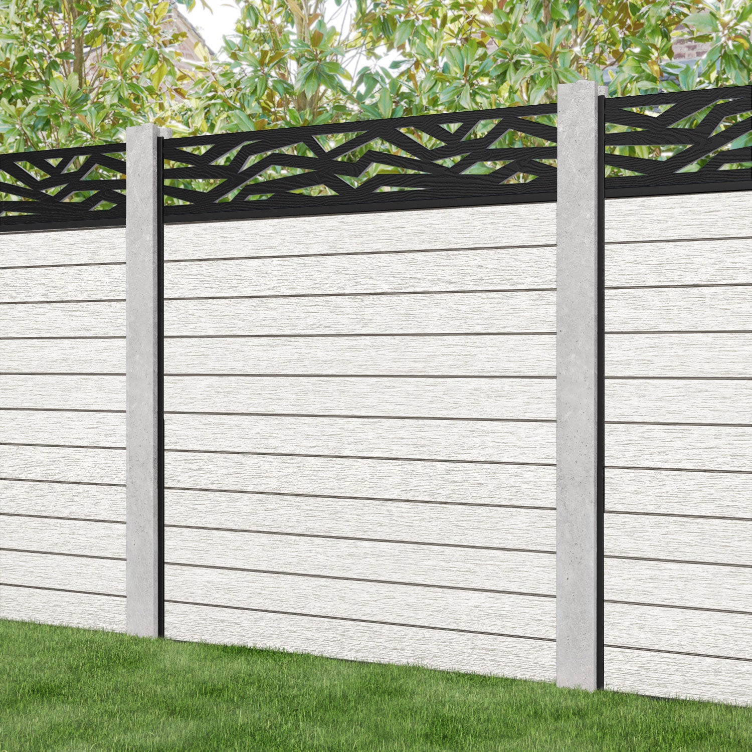 Fusion Zenith Fence Panel - Light Stone - for existing concrete posts