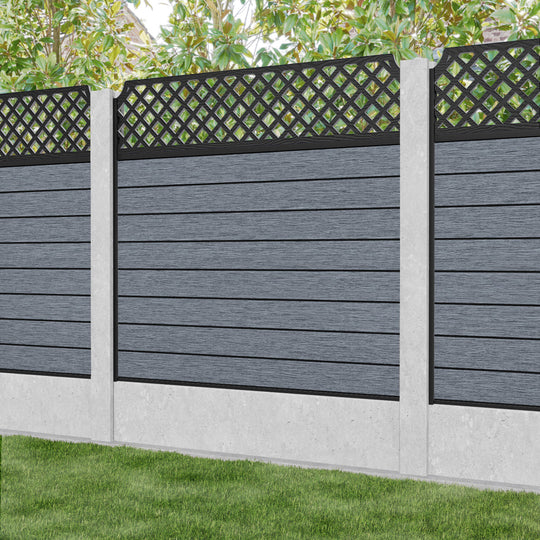 Fusion Regal Hive Fence Panel - Anthracite - for existing concrete posts