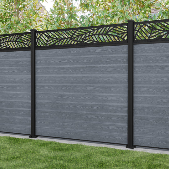 Classic Habitat Fence Panel - Anthracite - with our aluminium posts