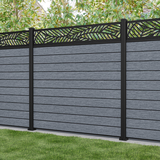 Fusion Habitat Fence Panel - Anthracite - with our aluminium posts