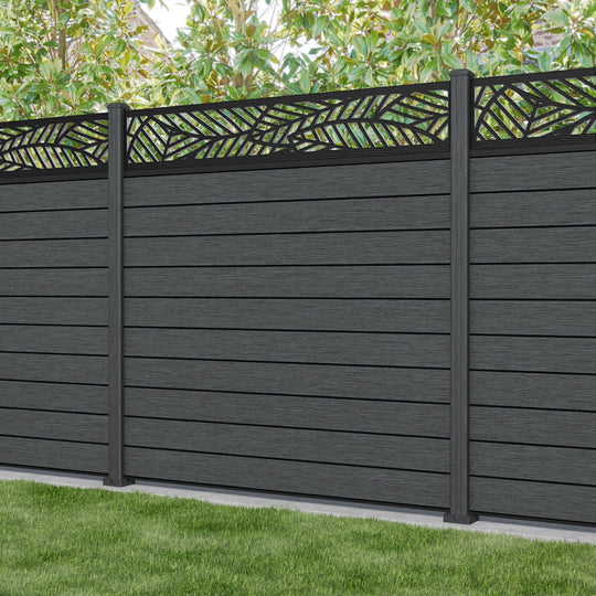 Fusion Habitat Fence Panel - Dark Grey - with our composite posts