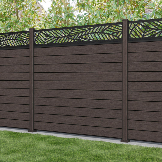 Fusion Habitat Fence Panel - Mid Brown - with our composite posts