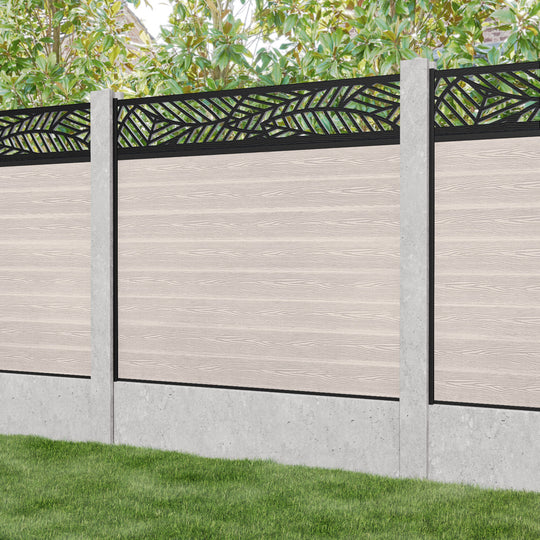 Classic Habitat Fence Panel - Mid Stone - for existing concrete posts