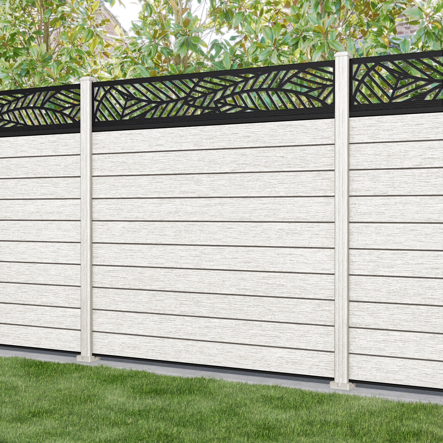 Fusion Habitat Fence Panel - Light Stone - with our composite posts