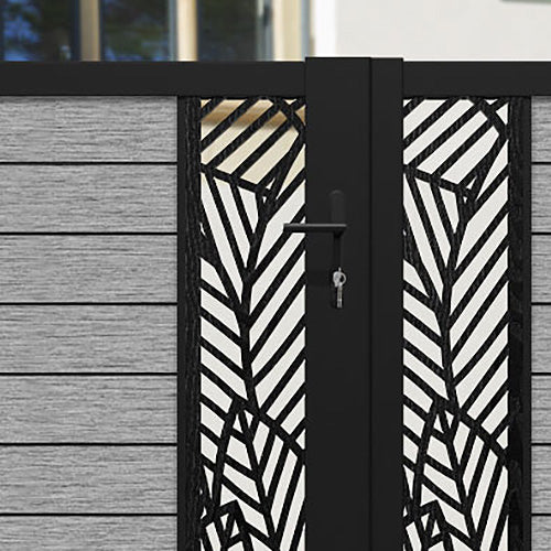 Fusion Habitat Straight Top Driveway Gate - Light Grey - Middle & End Screen