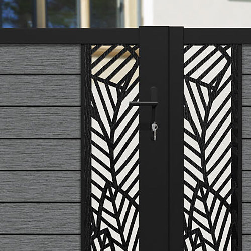 Fusion Habitat Straight Top Driveway Gate - Mid Grey - Middle & End Screen