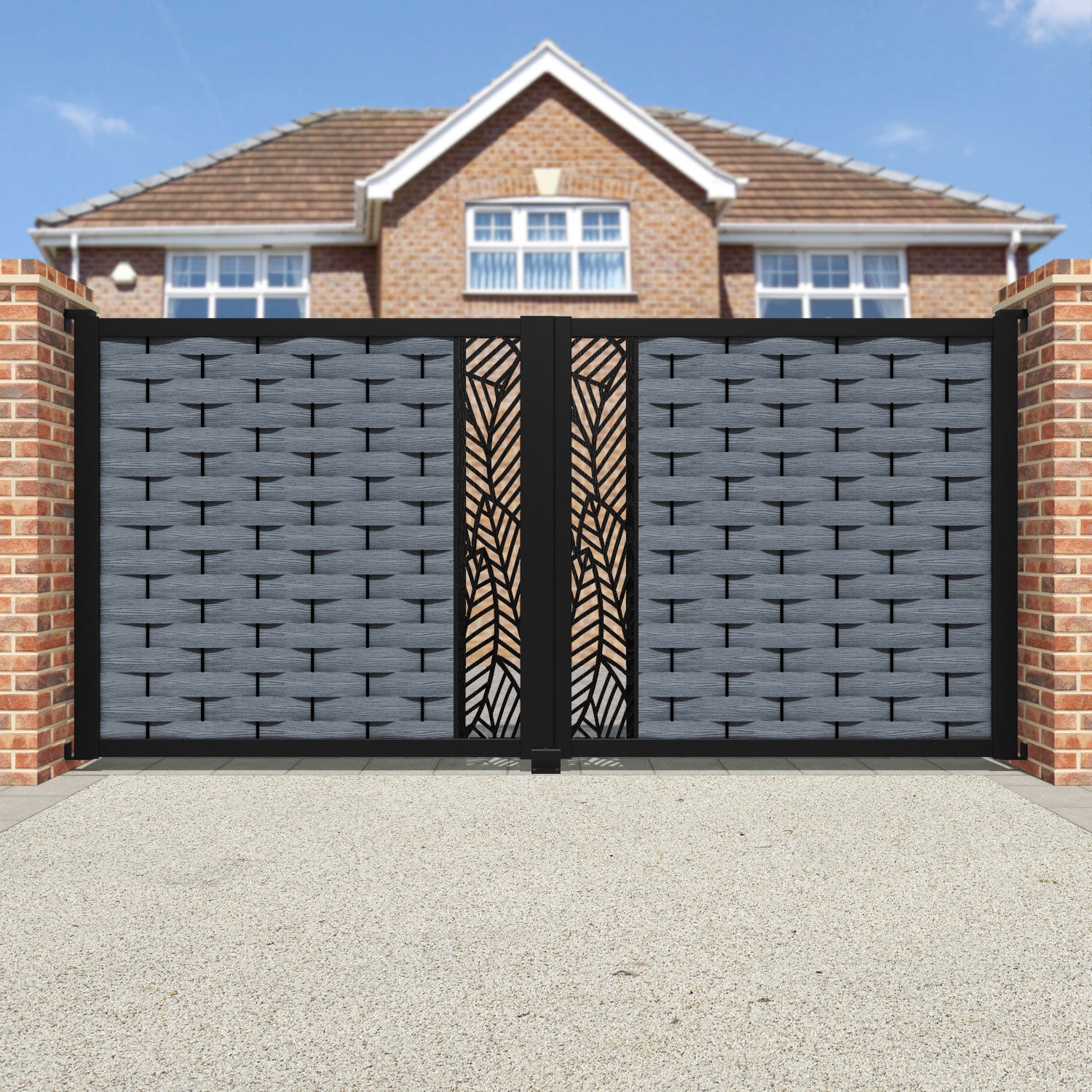 Ripple Habitat Straight Top Driveway Gate - Anthracite - Middle Screen