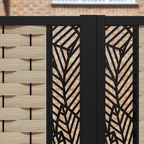 Ripple Habitat Straight Top Driveway Gate - Light Oak- Middle & End Screen