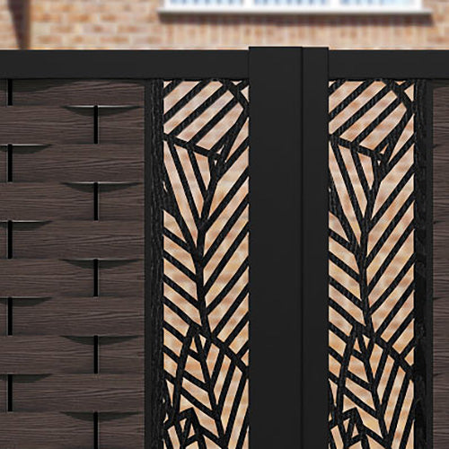 Ripple Habitat Straight Top Driveway Gate - Mid Brown - Middle Screen