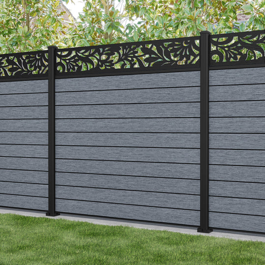 Fusion Heritage Fence Panel - Anthracite - with our aluminium posts