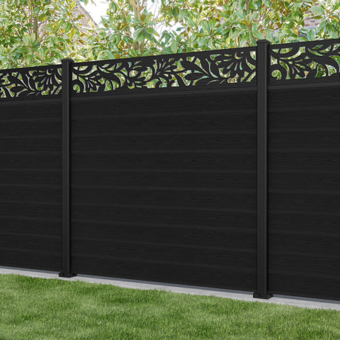 Classic Heritage Fence Panel - Black - with our aluminium posts