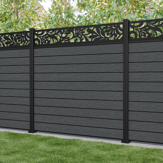 Fusion Heritage Fence Panel - Dark Grey - with our aluminium posts