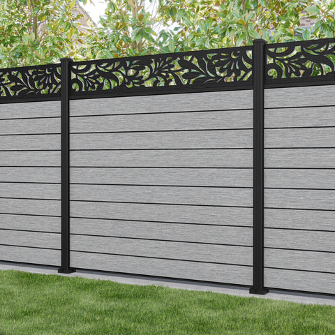 Fusion Heritage Fence Panel - Light Grey - with our aluminium posts